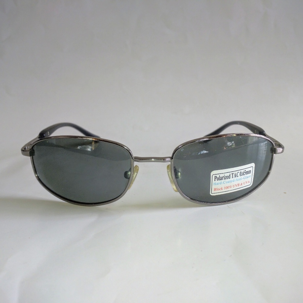 NWT Vintage 90's Rectangle Metal Sports Polarized Sunglasses (S.Gunmetal)